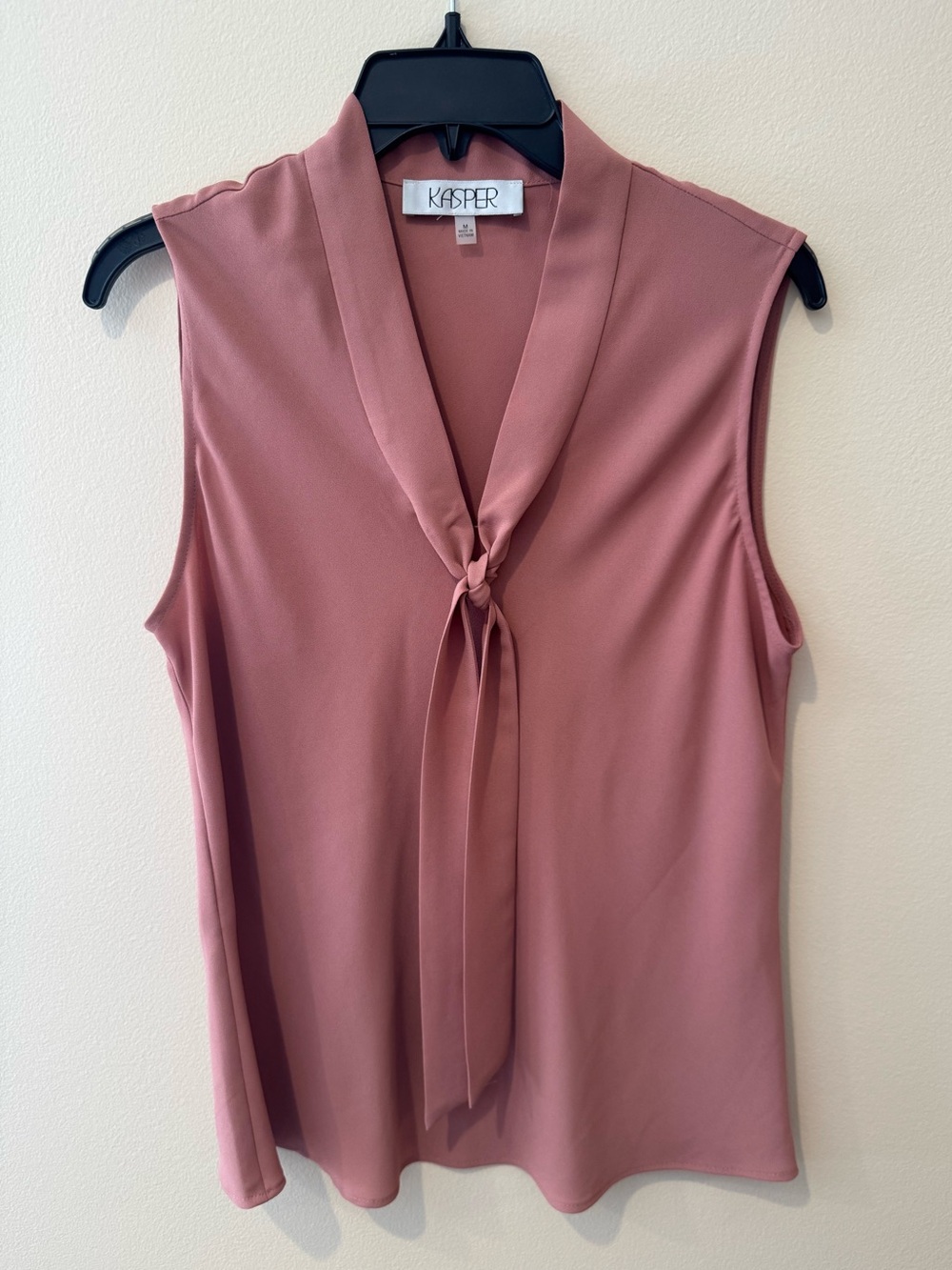 Kasper Sleeveless Tie-Neck Top - Rose